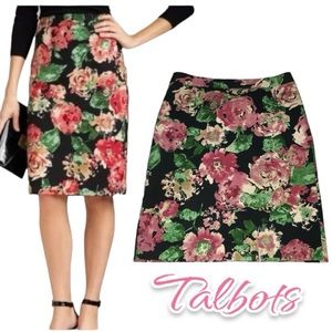 Talbots Floral Water Color Lined Pencil Skirt - Women’s 8